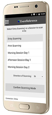 Session Scanning, WebScanning, WebBadging, EventReference, Badges, Scanners, Attendance Reporting, reports, attendance, conference, scanning app, app, android app, attended, event, conference